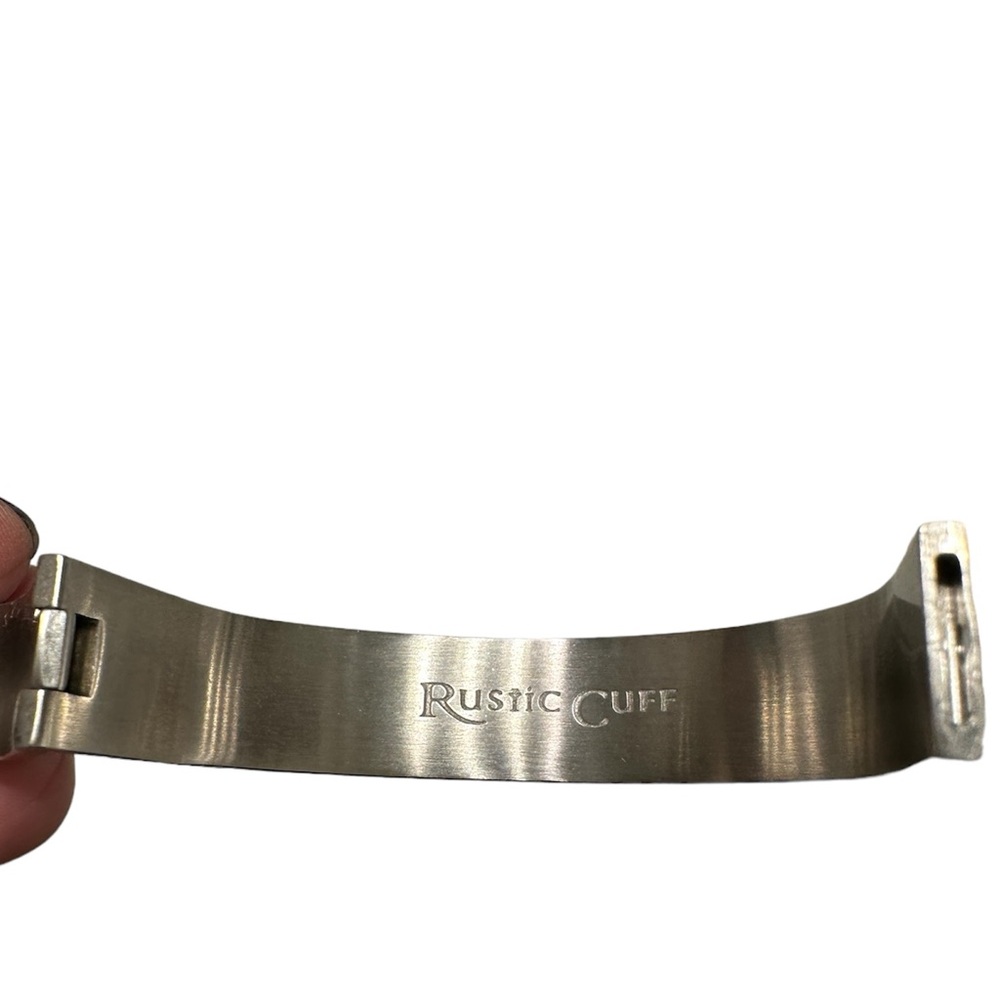 Rustic Cuff Purple Enamel Hinged Bangle With Logo… - image 8